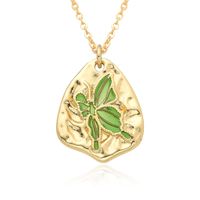 Copper IG Style Simple Style Butterfly Enamel Plating Inlay Zircon Pendant Necklace sku image 6