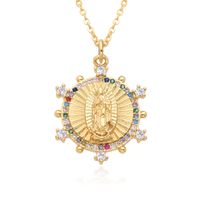 Copper Casual Elegant Moon Crown Pendant Necklace sku image 1