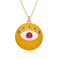 Copper Retro Classic Style Eye Plating Inlay Zircon Pendant Necklace main image 4