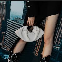 Women's Satin Solid Color Vintage Style Classic Style Square Magnetic Buckle Cloud Shape Bag main image 4