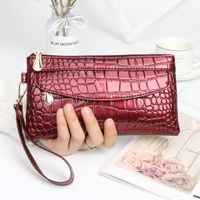Black Pu Leather Solid Color Square Clutches sku image 3