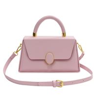 Women's Medium Pu Leather Solid Color Basic Square Flip Cover Handbag Crossbody Bag main image 3
