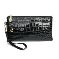 Black Pu Leather Solid Color Square Clutches main image 3