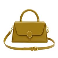 Women's Medium Pu Leather Solid Color Basic Square Flip Cover Handbag Crossbody Bag sku image 5
