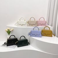 Women's Medium Pu Leather Solid Color Basic Square Flip Cover Handbag Crossbody Bag main image video