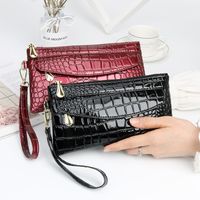 Black Pu Leather Solid Color Square Clutches main image 6