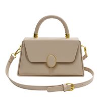 Women's Medium Pu Leather Solid Color Basic Square Flip Cover Handbag Crossbody Bag sku image 2
