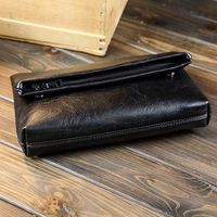 Men's Solid Color Pu Leather Magnetic Buckle Clutch Bag main image 3