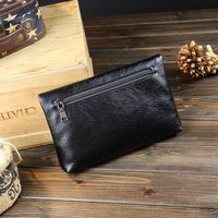 Men's Solid Color Pu Leather Magnetic Buckle Clutch Bag main image 5