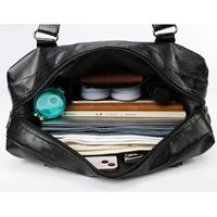 Unisex Classic Style Solid Color Pu Leather Waterproof Shopping Bags main image 4