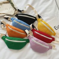 Kid'S Small Canvas Solid Color Basic Shell Lock Clasp Fanny Pack main image 1