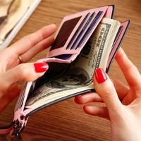 Women's Solid Color Pu Leather Side Zipper Card Holders main image 5