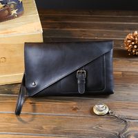 Men's Solid Color Pu Leather Magnetic Buckle Long Wallets main image 1