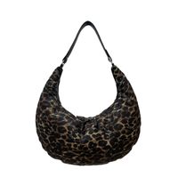 Women's Small Nylon Solid Color Leopard Vintage Style Pillow Shape Zipper Shoulder Bag sku image 1