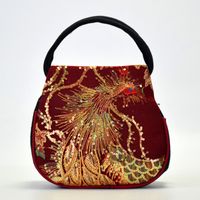 Women's Mini Canvas Phoenix Animal Vintage Style Ethnic Style Shell Zipper Diana Bag sku image 2