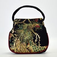 Women's Mini Canvas Phoenix Animal Vintage Style Ethnic Style Shell Zipper Diana Bag sku image 1