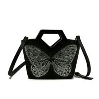 Women's Pu Leather Butterfly Elegant Bucket Open Handbag sku image 1