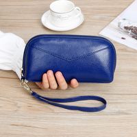 Black Royal Blue Pu Leather Solid Color Square Clutches sku image 2