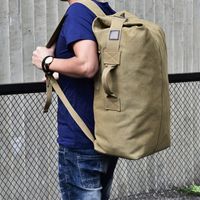 Unisex Solid Color Canvas Zipper Functional Backpack Hiking Backpack main image 3