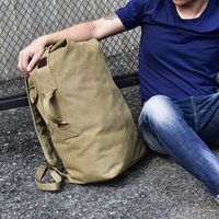 Unisex Solid Color Canvas Zipper Functional Backpack Hiking Backpack main image 4