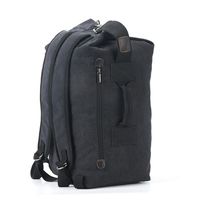 Unisex Solid Color Canvas Zipper Functional Backpack Hiking Backpack sku image 8