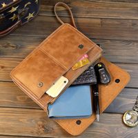 Men's Solid Color Pu Leather Magnetic Buckle Long Wallets main image 6