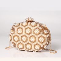 Gold Pu Leather Flower Oval Evening Bags main image 6