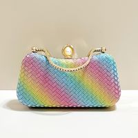 Polyester Rainbow Square Evening Bags sku image 1