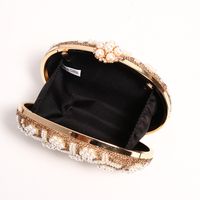 Gold Pu Leather Flower Oval Evening Bags main image 4