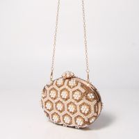 Gold Pu Leather Flower Oval Evening Bags main image 3