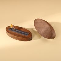 Simple Style Oval Solid Wood Flannel Jewelry Display main image 5