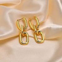1 Pair Simple Style Classic Style Geometric Plating Brass Gold Plated Drop Earrings main image 1