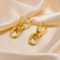 1 Pair Simple Style Classic Style Geometric Plating Brass Gold Plated Drop Earrings main image 3