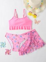 Girl'S Butterfly Split Swimsuit Kids Swimwear sku image 5