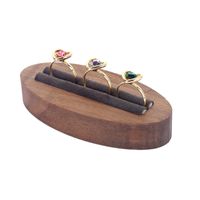 Simple Style Oval Solid Wood Flannel Jewelry Display sku image 1
