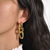 1 Pair Simple Style Classic Style Geometric Plating Brass Gold Plated Drop Earrings main image 6