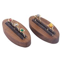 Simple Style Oval Solid Wood Flannel Jewelry Display main image 4