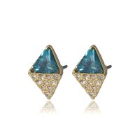 1 Pair Simple Style Geometric Plating Inlay Copper Zircon Ear Studs main image 4