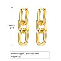 1 Pair Simple Style Classic Style Geometric Plating Brass Gold Plated Drop Earrings sku image 1