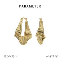 1 Pair Simple Style Geometric Irregular Titanium Steel 18K Gold Plated Hoop Earrings main image 2