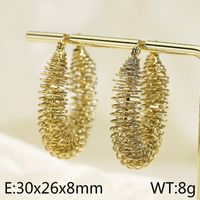 1 Pair Simple Style Geometric Irregular Titanium Steel 18K Gold Plated Hoop Earrings sku image 6