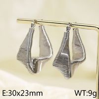 1 Pair Simple Style Geometric Irregular Titanium Steel 18K Gold Plated Hoop Earrings sku image 2
