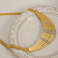 Ig-stil Glam Geometrisch Titan Stahl Überzug Inlay Strasssteine 18 Karat Vergoldet Halskette main image 6