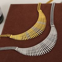 Ig-stil Glam Geometrisch Titan Stahl Überzug Inlay Strasssteine 18 Karat Vergoldet Halskette main image 1