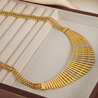 Ig-stil Glam Geometrisch Titan Stahl Überzug Inlay Strasssteine 18 Karat Vergoldet Halskette main image 8