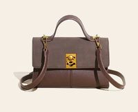 Femmes Moyen Faux Cuir Couleur Unie Style Vintage Style Classique Carré Couvercle Rabattable Sac D'épaule sku image 2