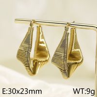 1 Pair Simple Style Geometric Irregular Titanium Steel 18K Gold Plated Hoop Earrings sku image 5