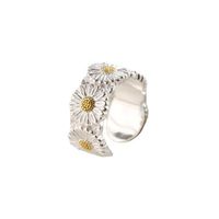 Copper Silver Plated Basic Simple Style Commute Plating Daisy Open Rings main image 5