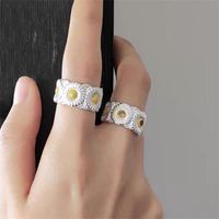 Copper Silver Plated Basic Simple Style Commute Plating Daisy Open Rings main image 1