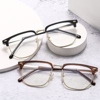 Casual Simple Style Solid Color Ac Square Full Frame Optical Glasses main image 1
